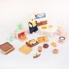 Non-Toxic 6/12/18Pcs Realistic Food Play Cream Bread And Cake Miniature Bread Basket And Tray Set Dollhouse Accessories Gift For Children