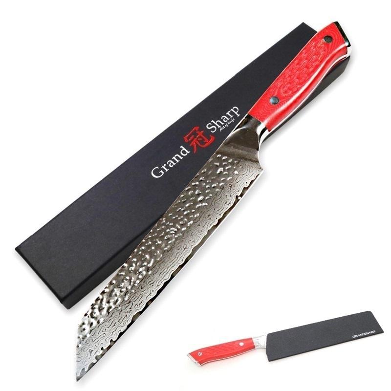 8.5 Inch Damascus Chef Knife Japanese Damascus Stainless Vg10 Steel Kitchen Kiritsuke Knife Cooking