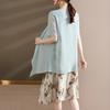 Elegant Chiffon Summer Dress Set for Mature and Elderly Women - Stylish Two-Piece Skirt Ensemble