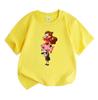 Kids Boys Girls Crew Neck Short Sleeve 100% Cotton T-Shirt Funny Gravity Anime Character Printed Casual Lightweight Breathable Top for Daily Play Wear