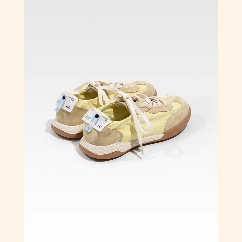 Leather ballet series new women's casual retro sports inner height-increasing white shoes