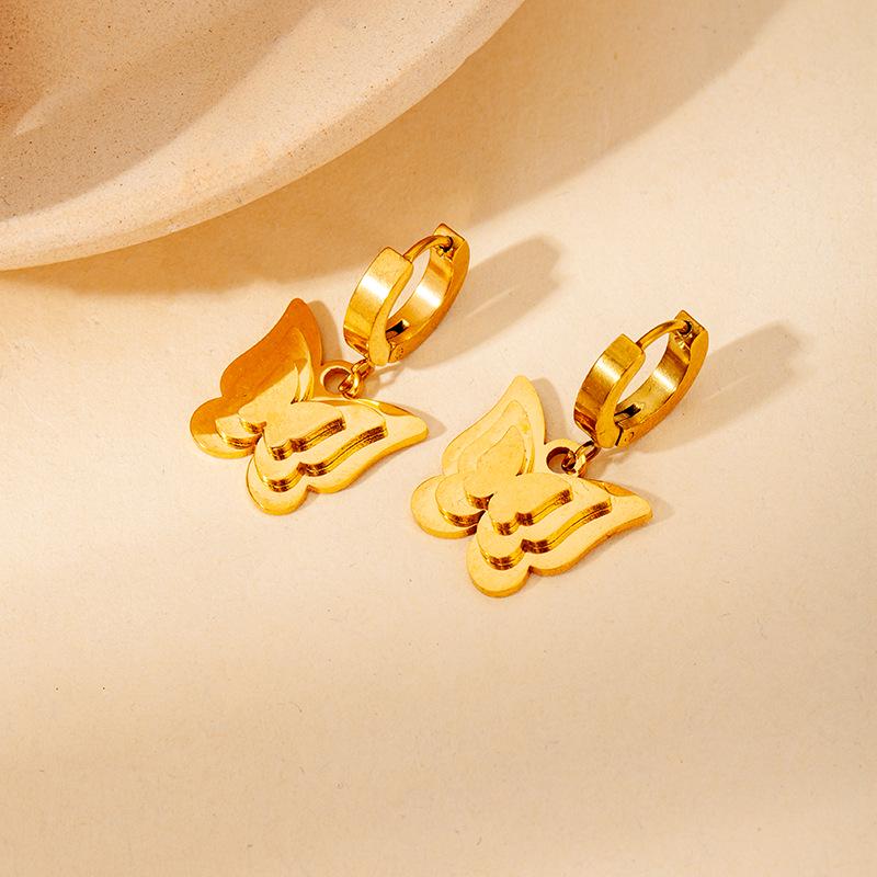 

Elegant European and American Stainless Steel Butterfly Earrings: High-End, Non-Fading, Fashionable Summer Jewelry for Women