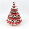 1Pcs Assemble Detachable Colorable Wooden Christmas Tree Diy 3D Snowflake Tabletop Ornament Christmas Decor Holiday Gift