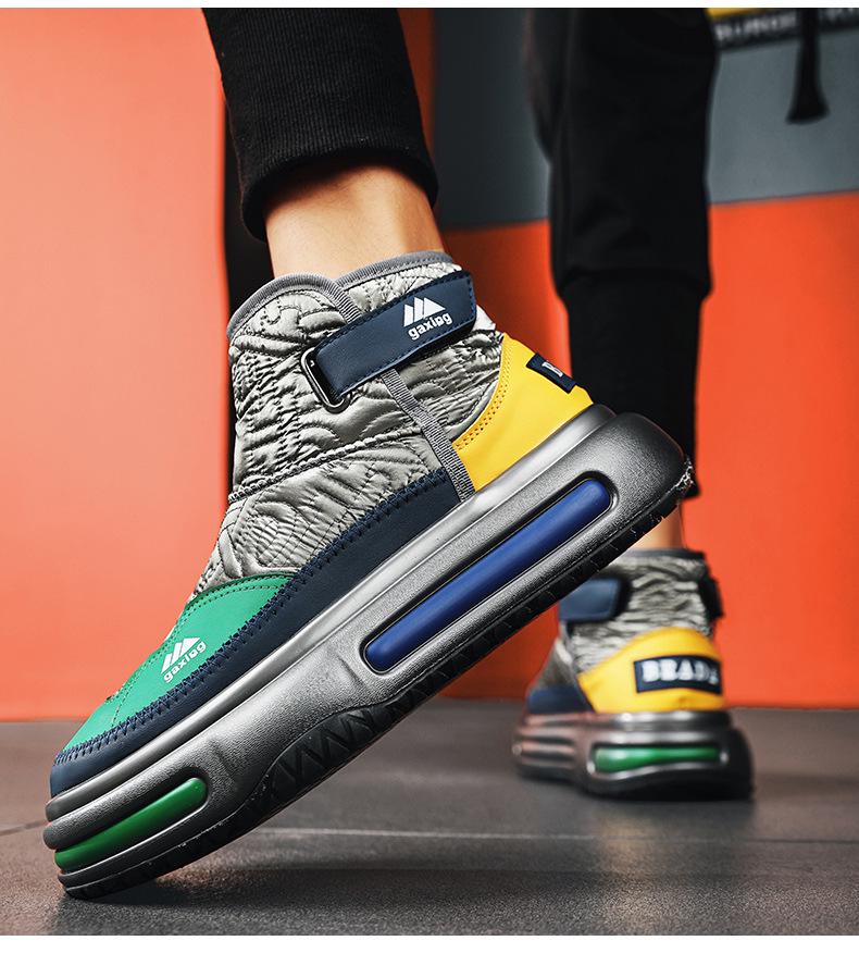 Men's High Top Winter Snow Boots with Velvet Lining and Cold-Resistant Casual Design