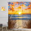 1 Stück Hawaiianischer Strand Sonnenaufgang & Sonnenuntergang Küstenszene Polyester Duschvorhang - Lebendiger Meerblick mit Palmen