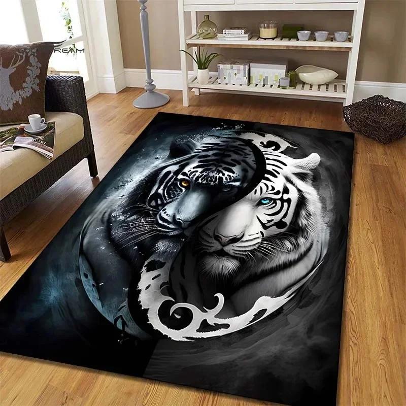 

HDS92Tiger Pattern Area Rug Wrinkle-Resistant Decorative Carpet for Living Room Bedroom Non-Slip Floor Mat for Home Comfort If2) 40x60cm