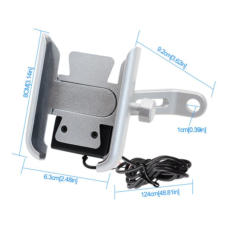 Motocykl LMoDri Držák telefonu na horská řídítka Hliníkové nastavitelné zpětné zrcátko na motorku 4-6,5 palcový mobilní telefon