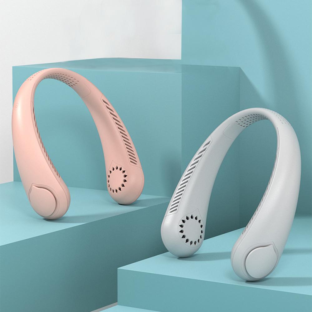 Portable Neck Fan Rechargeable Bladeless Wearable Cooling Head Fan 3 Speed 1800mAh Battery Operated Wearable Personal
