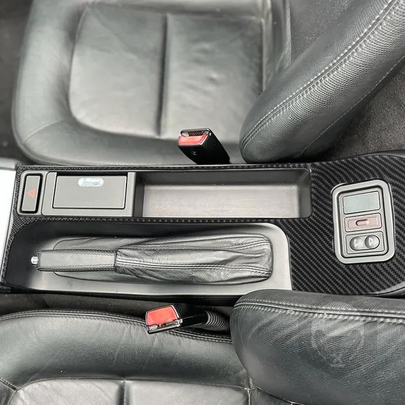 Real Carbon Fiber Car Accessories Center Cup Holder Panel Decorative Cover Soft Sticker For BMW Z3 E36 1998 1999 2000 2001 2002