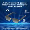 Wiederaufladbare Smarte Brille mit KI-Übersetzer Sport Touch Anruf Meeting Unisex 3D Musikwiedergabe Echtzeit-Übersetzung Kabellose Bluetooth Sonnenbrille