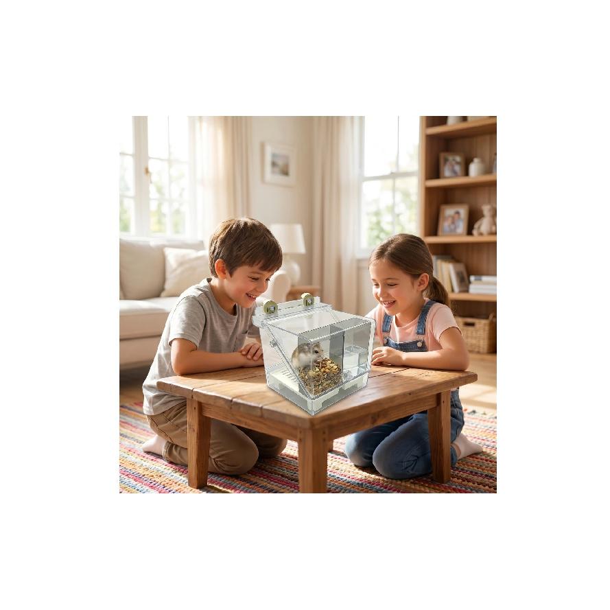 Cage Feeder Bowl Clear Bird Feeding Bowl Cage Bird Bath Compact Acrylic Pet Bath Transparent for Small Pets