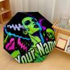 Custom Text Automatic 8 Bone Umbrella, Portable Sun Rain Protection UmbrellaBride of Frankenstein
