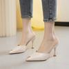 Baotou small size cool slippers women's summer versatile fashion metal pointed cm cm stiletto sandals women's high heels