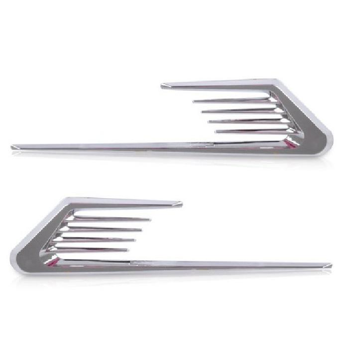 Chrome Euro Style Car Fender Side Vent Hood Air Flow Grille Decorative Sticker