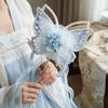Chinese Style Retro Butterfly Fan Traditional Ancient Embroidery Fan Decorative Fluffy Silk Flower Fan Ancient Style Performance