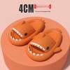 Thick-Sole Shark Slippers: Funny Poop-Stepping Design for Men & Women, Indoor/Outdoor Cartoon-Style.