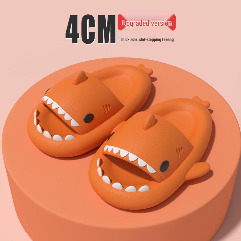 4cm Thick Sole Shark Slippers: Fun Cartoon EVA Slippers for Women, Men & Kids - Unique Stepping Sensation