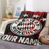 1PC Custom Name FC Bayern Munich Patterned Flannel Blanket Suitable For All Seasons for Home Decor Warmth and Comfort Gifts Holiday Present_xia