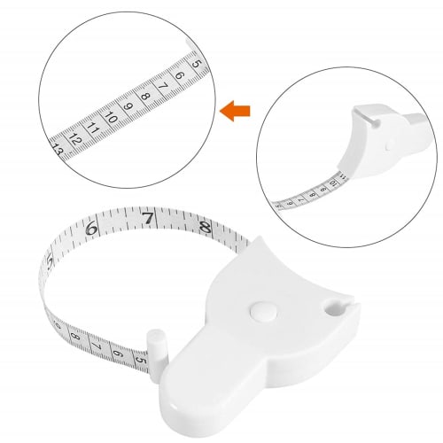 KAGAWA Fixed Circumference Measuring Tape, Black, Y-Shaped Tape Measure, Double-Sided Scale (White)
