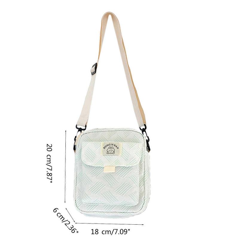 Crossbody Bag Shoulder Bag for Girl Women Japanese Style Travel Bag Fashion LeisureSquare Bag Adjustable Shoulder Belt  White