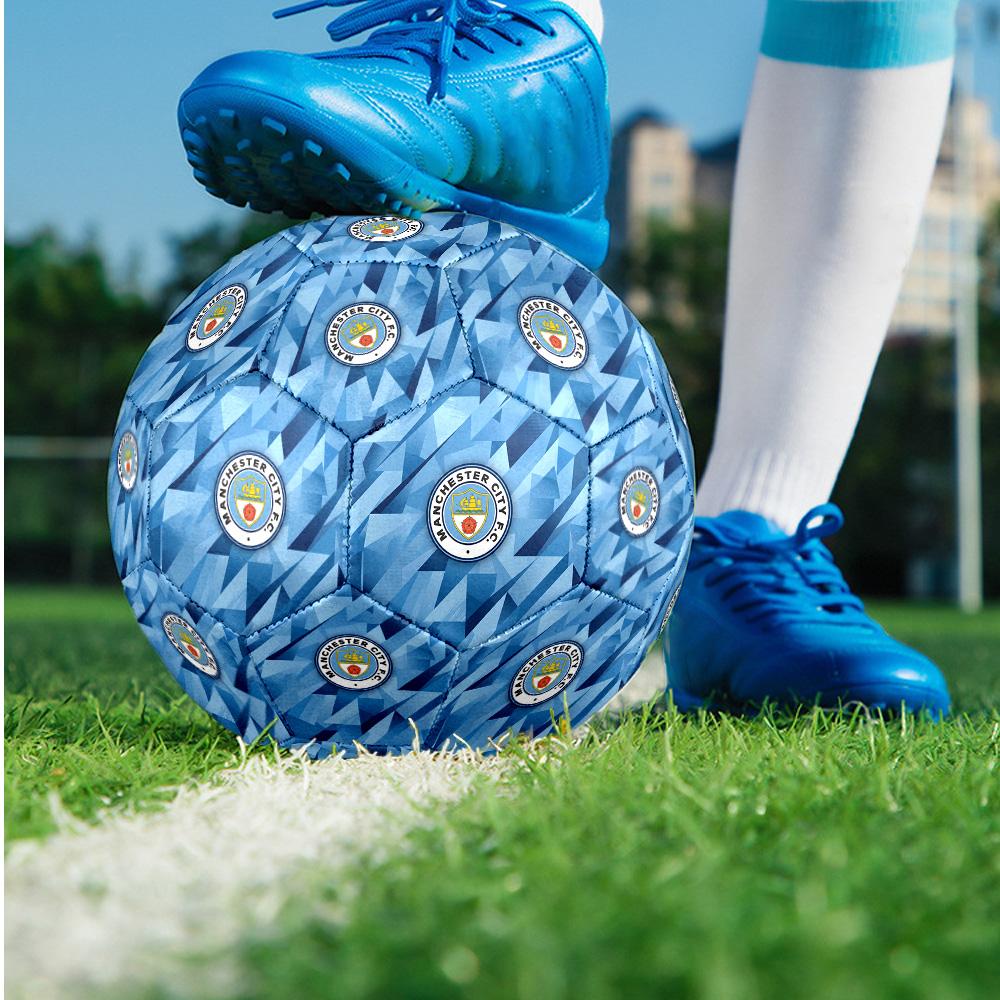 Manchester City Thema Fußballball Größe 5 Fußballball Weiche Haptik Professioneller Trainingsfußball für Outdoor-Sportarten