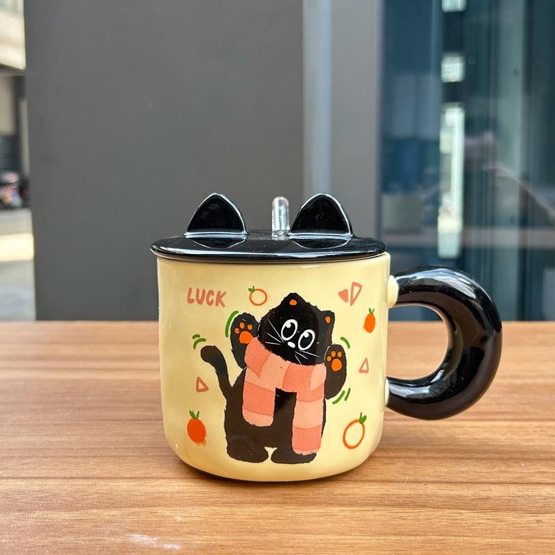 

Розовая кошка Милая кружка в подарок на день рождения Девушка отправляет своей лучшей подруге новую креативную керамическую чашку для воды 401-500ml