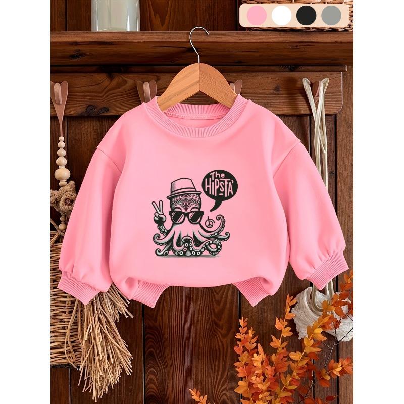 Kids Sweatshirt,Cool Cartoon Print Pattern, Skin Friendly Soft Spring and Autumn Thin Versatile Round Neck Hoodie