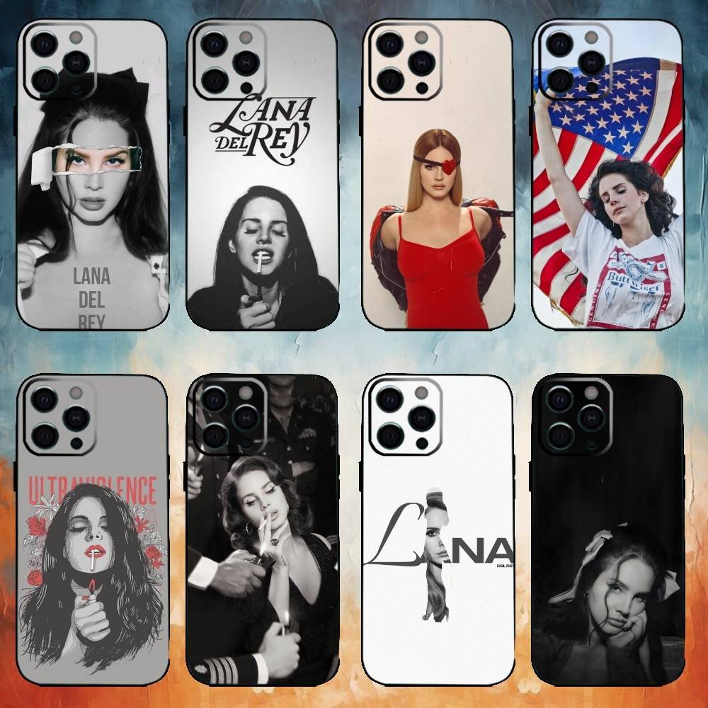 Aktorka Piosenkarka Lana Del R-Rey Etui na Telefon Dla iPhone 17,16,15,14,13,12,11 Plus,Pro Max,Miękki Silikon Czarna Pokrywa