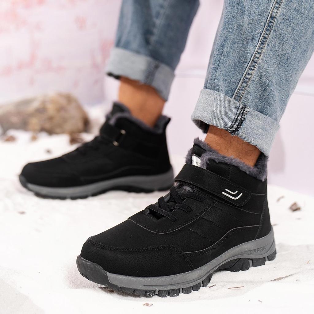 Women's Waterproof Plush Snow Boots - Non-Slip, Wide Fit with Velcro