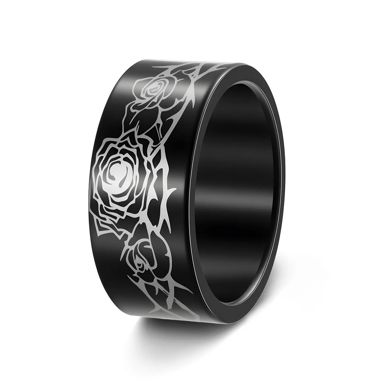 Титановые Кольца из Нержавеющей Стали 10 ММ для Мужчин Женщин Роза Полированные Кольца Обручальное Свадебное Кольцо Подарок Оптовая Продажа 13