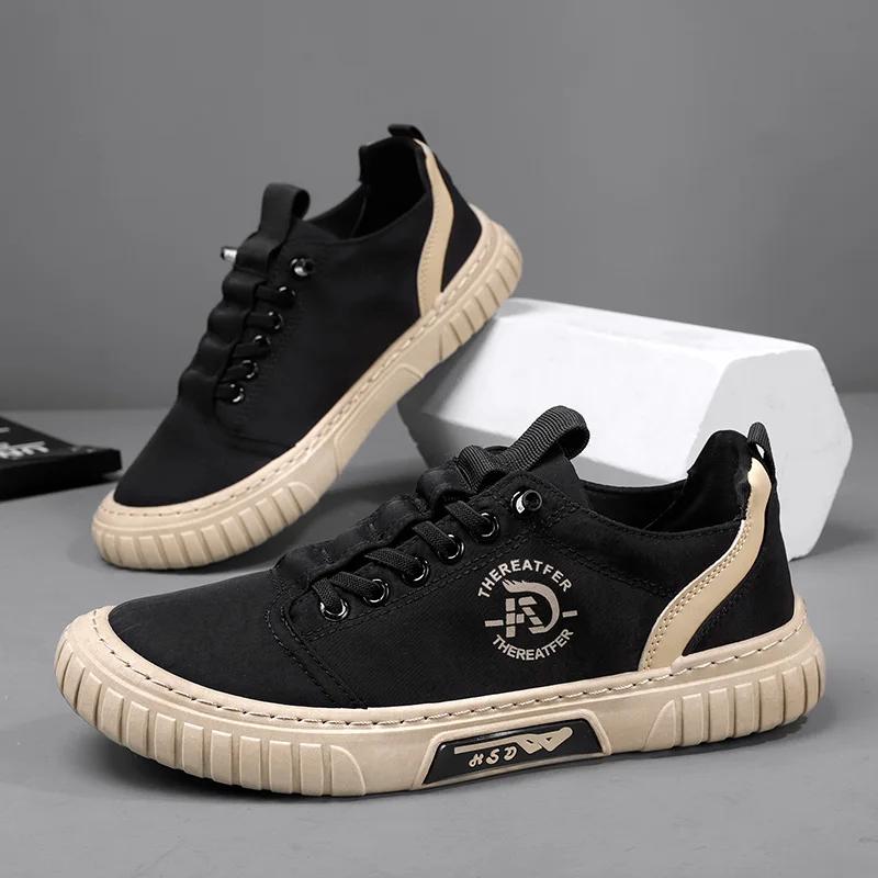 Herren Freizeitschuhe Atmungsaktive Schwarze Sneaker Mode Fahren Gehen Tennisschuhe für Herren Skate Flats Zapatillas Hombre