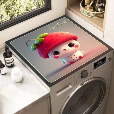Diatomaceous Earth-Coated Drum Washing Machine Dust Cover, Cartoon-Printed Nightstand Cover, Refrigerator Dust Cover (Top-Mounted)