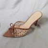 Pointed Toe High Heels, Women's Slim Heels, Hot Pressed Diamond Bow Sandals