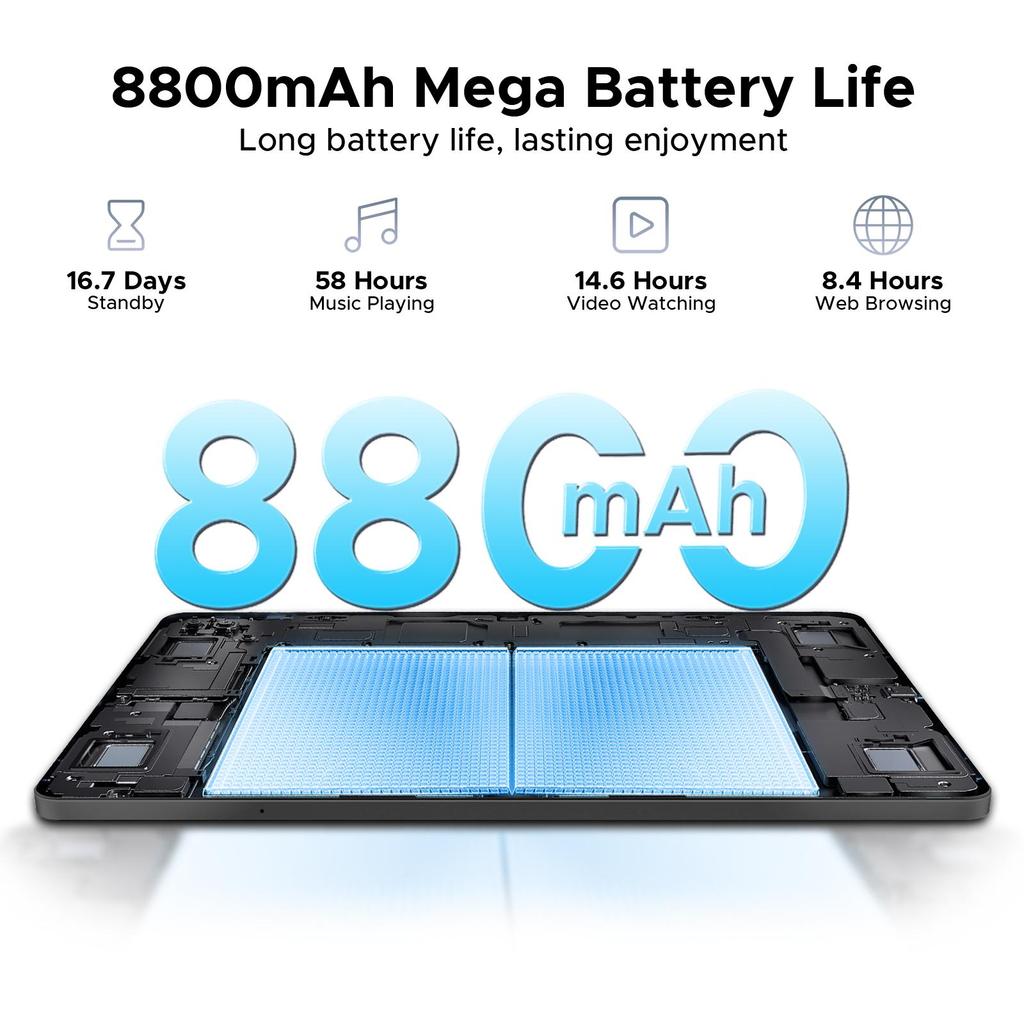 DOOGEE Tab E3+ Android 16 Tablets, 2.4K AI Tablets, Tablet With SIM Card Slot, Helio G100 Octa-Core, 90 Hz Gaming Tablet, 32GB+256GB/2TB, 8800mAh