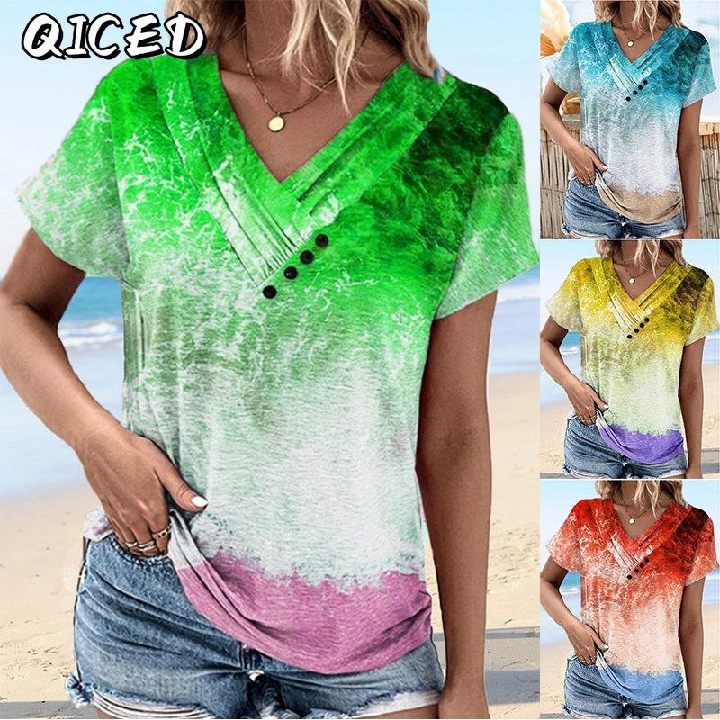 BITCED Bluse e Camicie Casual da Donna alla Moda con Scollo a V e Maniche Corte