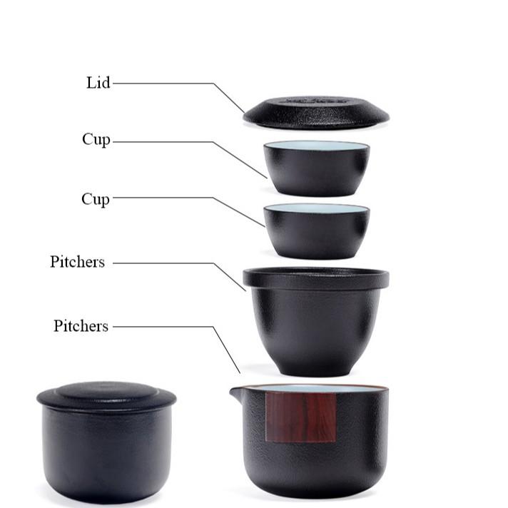 Keramik Tee-Set Tragbar Ein Topf Zwei Tassen Schnelle Teetasse