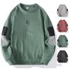 Double Striped German Velvet Men's Round Neck Warm Hoodie with Thick Velvet Base Men's T-shirt