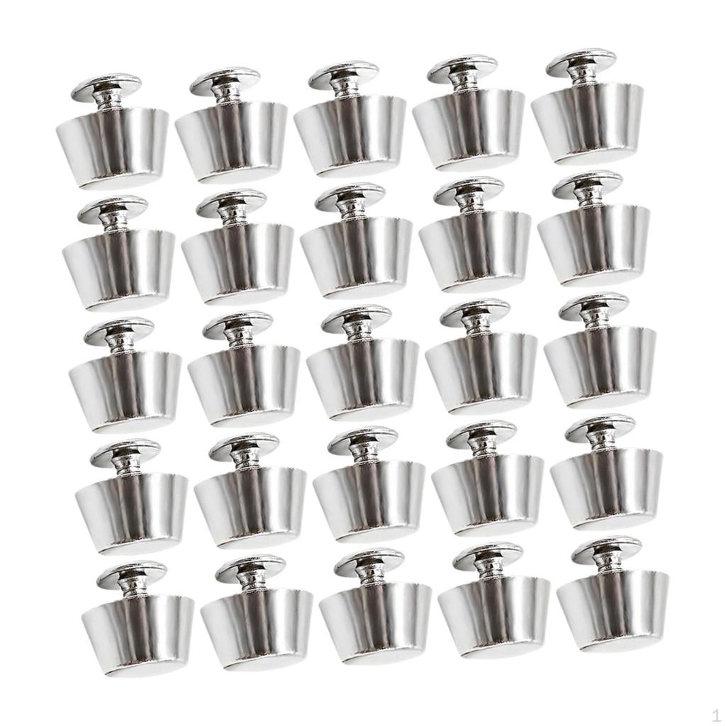 25 Pieces 12mm Screw Back Rivets Studs Alloy Nailhead Round Flat for Jackets