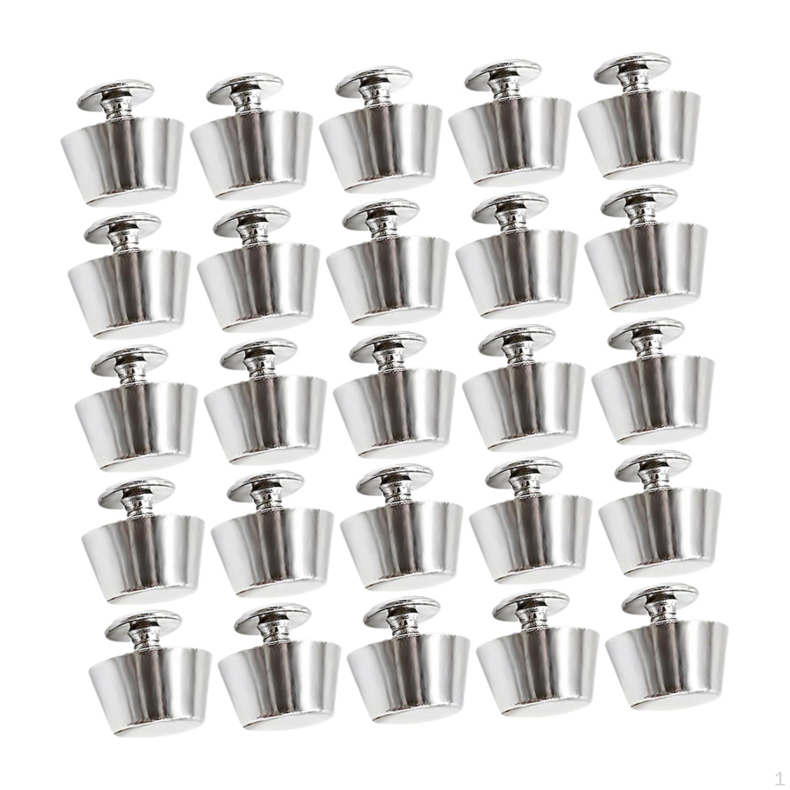 25 штук 12 мм винтовых заклепок, пуговиц, сплавных шляпок, круглых, плоских, для курток Silver