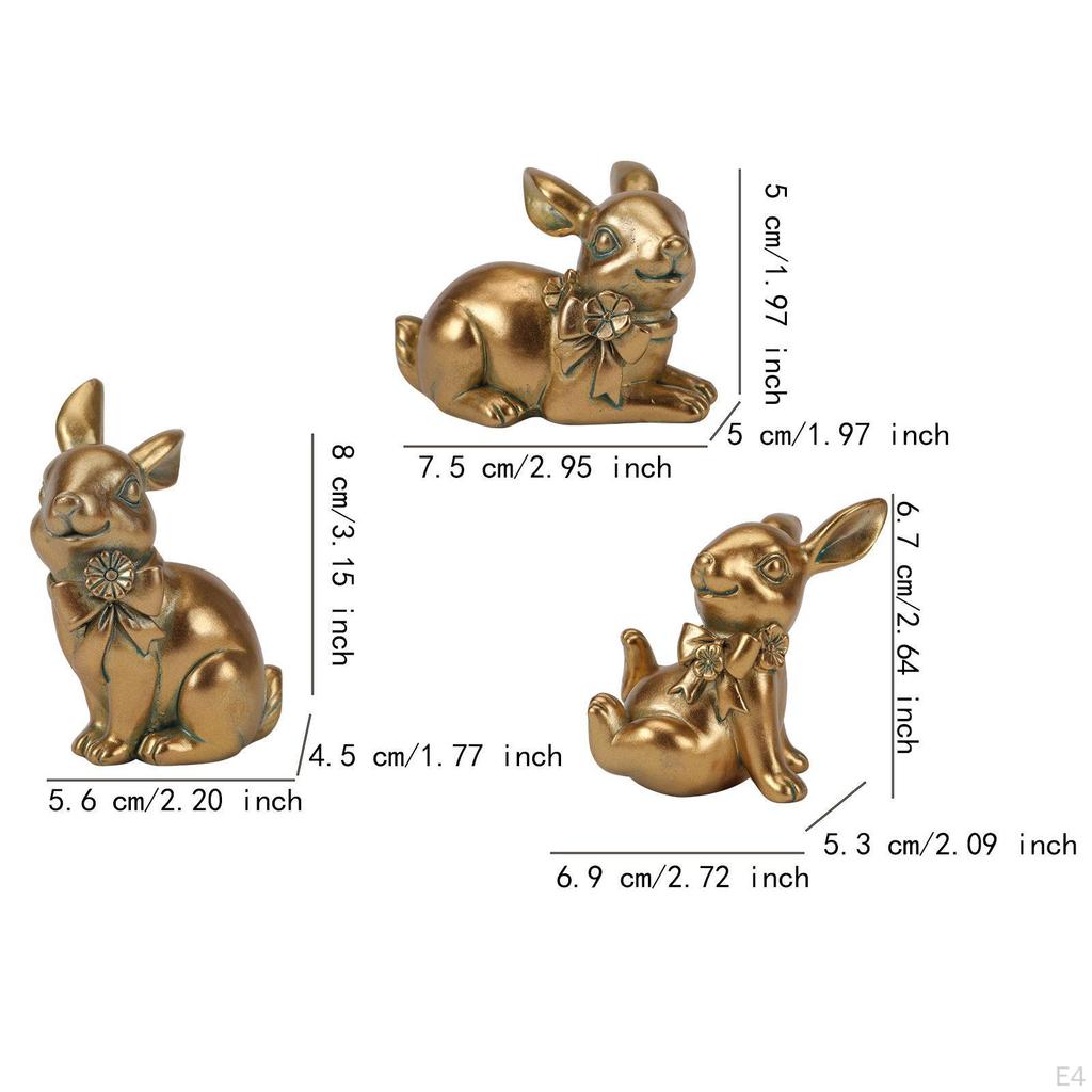 3 Stück Hasenfigur Kaninchenskulptur für Oster-Heimdekoration