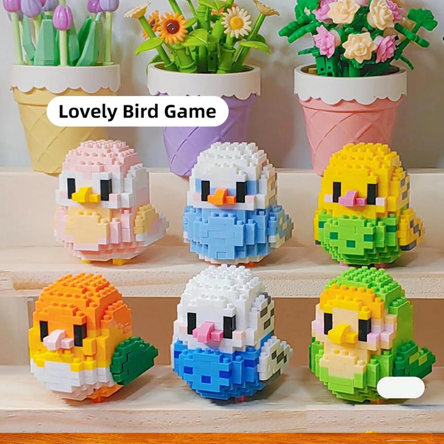 Creative DIY Cartoon Cute Birds, Parrots, Sparrows, Animal Building Blocks, Bird Assembly Model Toys, Home Decoration Gifts