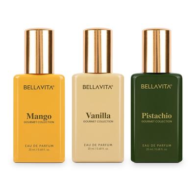 Gourmet Collection Gift Set 3x20ml | Long Lasting Perfume for Man and Woman | Vanilla, Mango and White Musk | Fruity Fragrance for Men & Women