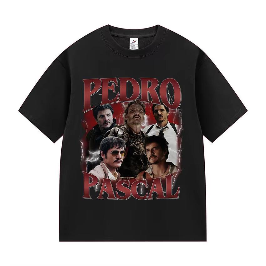 2026 Actor Pedro Pascal Movie Graphic T Shirt Men Women Retro High Quality Fashion Clothing T-shirts Short Sleeve Casual Clothing