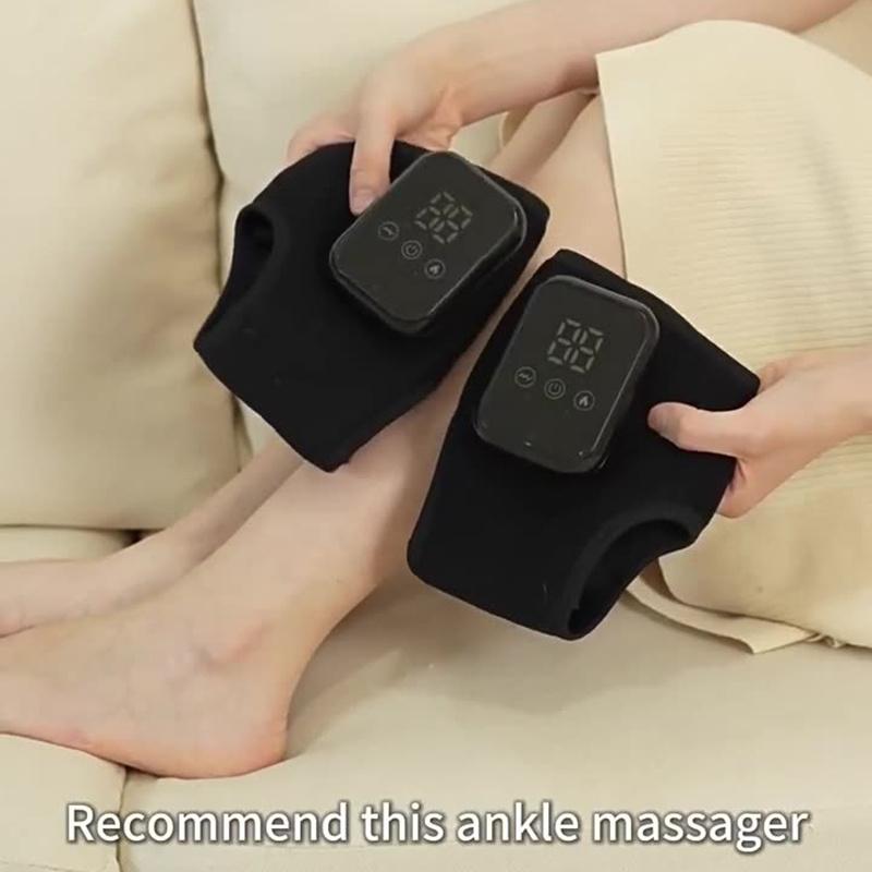 Electric Heating Ankle Guard 3 Levels Hot Compress Vibration Massage Cordless Foot Massager Ankle Joint Protection Heating Strap