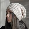 Women Winter Warm Knitted Newborn Hat Large Head Small Face Versatile Ear Protection Fashion Wool Pile Hat