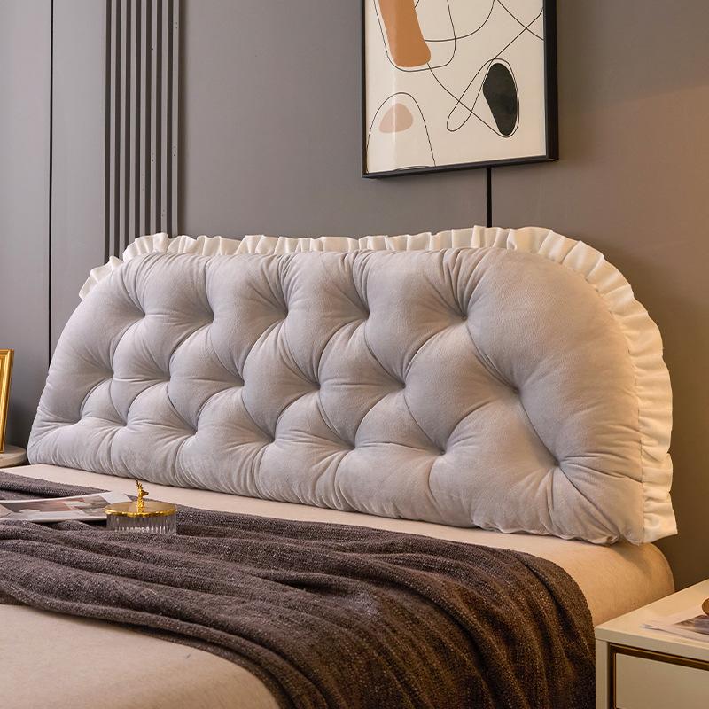 Princess Wind Bedhead Soft Bag Solid Color Minimalist Waist Cushion Bedroom Tatami Bed Backrest Cushion Elastic Strap Prevents Movement Sofa Mats