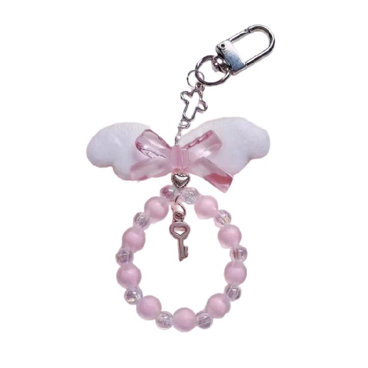 Elegant Winged Beaded Phone Chain Charm Beaded Phone Pendant for Women and Girls