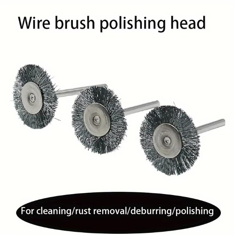 9Pcs Mini Steel Wire Brush Drill Rotary Tool Cleaning Brush Wheel Metal Rust Removal Polishing Disc