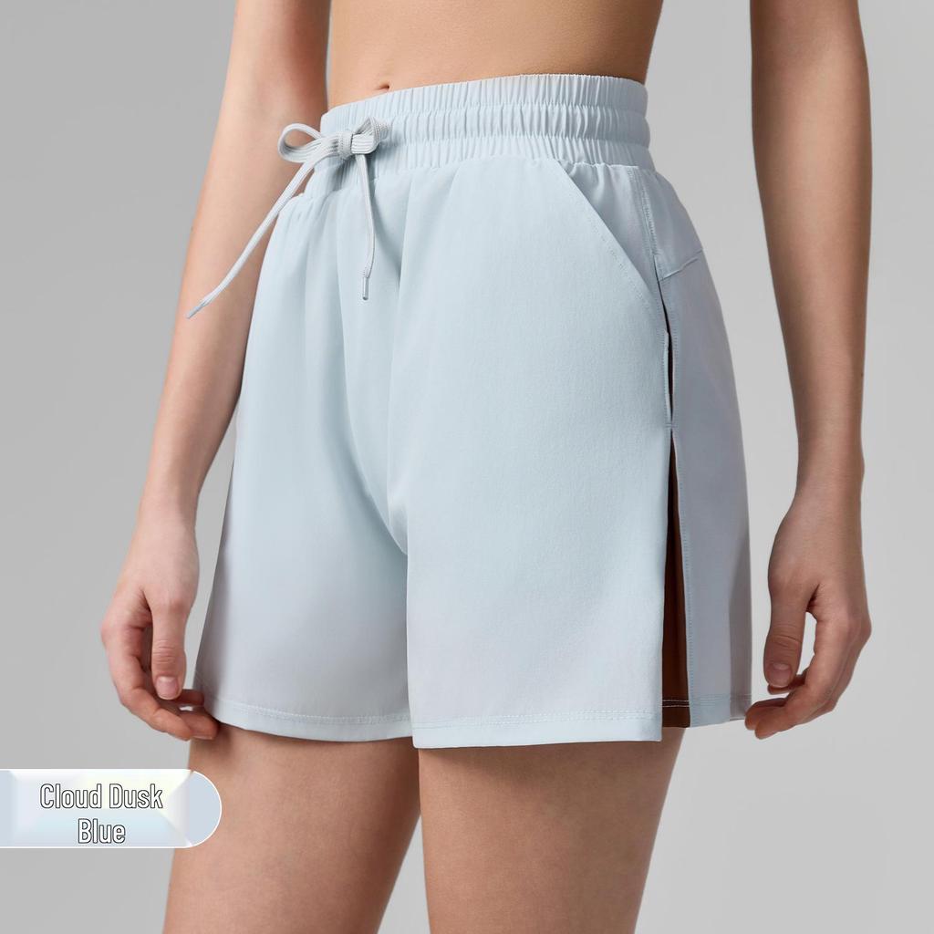 Women's Quick-Dry Sports Shorts, Anti-Exposure, Breathable with Pockets, Color-Blocked Fitness Bermudas.