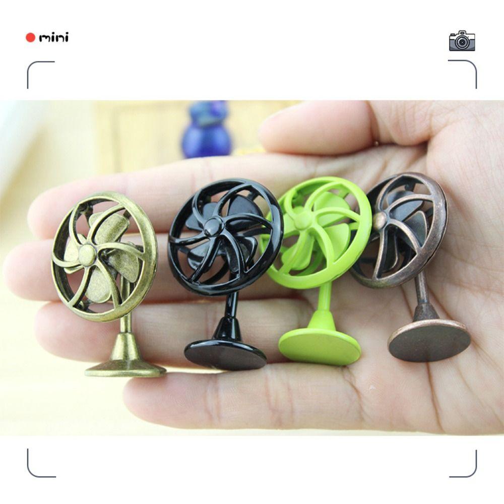 1:12 Scale Dollhouse Electric Fan Retro Mini Fan Model Miniature Doll Fan Furniture  DIY Toy